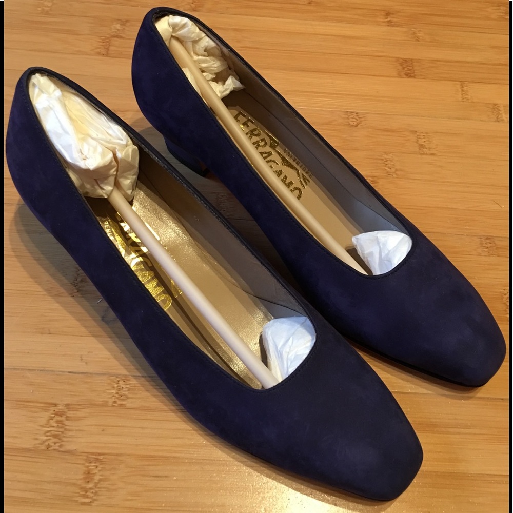 Salvatore Ferragamo Navy Blue Heels